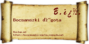 Bocsanszki Ágota névjegykártya